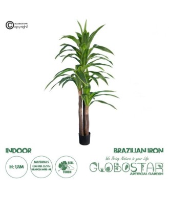GloboStar® Artificial Garden BRAZILIAN IRON 20021 - Τεχνητό Διακοσμητικό Φυτό Αρωματική Δράκαινα Υ180cm